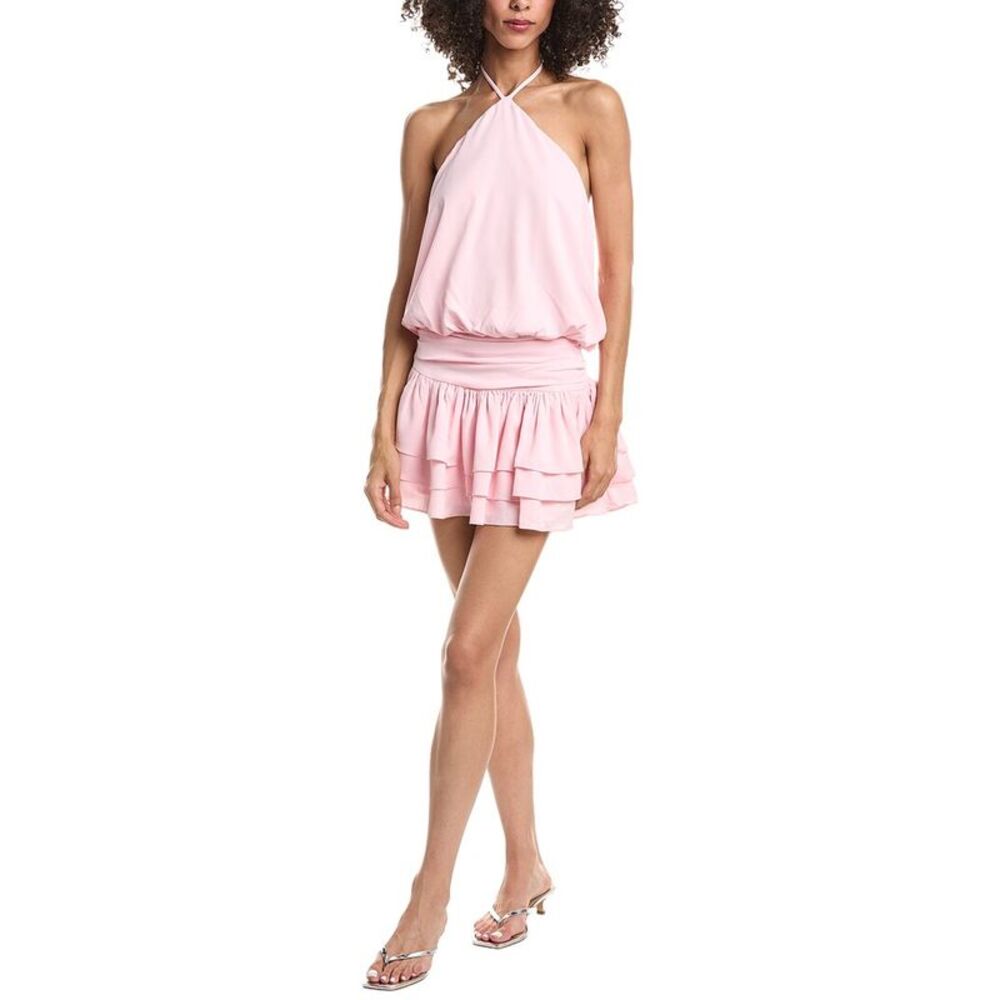 Anna Kay Womens Ruffled Romper, Pink